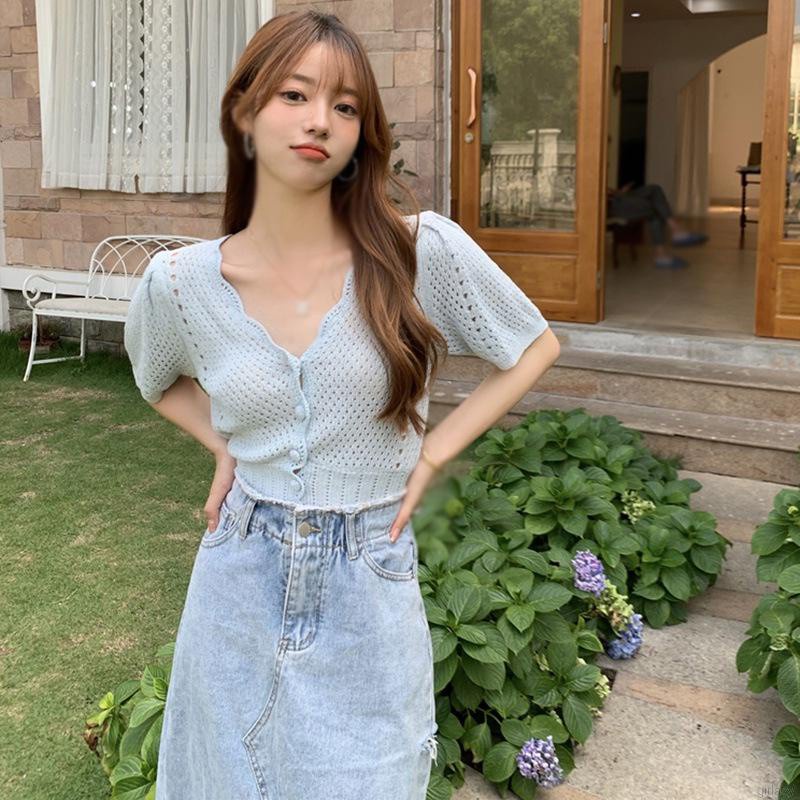 Áo Thun Tay Ngắn Cổ Chữ V Dáng Rộng Phong Cách Hàn Quốc Thời Trang Cho Nữ