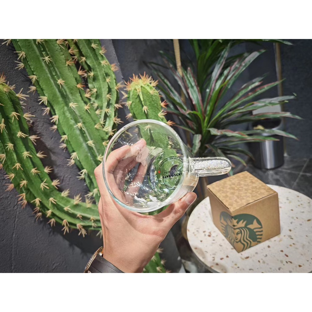 Cốc ly STARBUCKS thủy tinh trong suốt đổi màu dung tích 355ml