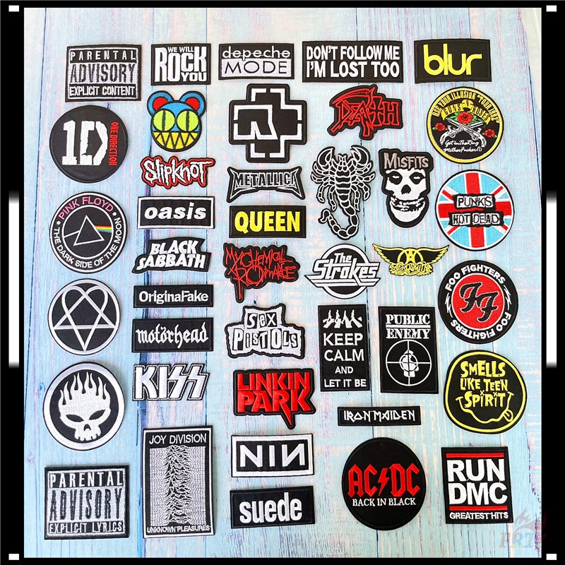 ♚ Miếng Dán Ủi Thêu Hình Ban Nhạc Rock/ Rock/ Rock Công Nghiệp/ Nặng ♚ 1 Miếng Ủi Thêu Hình Người Hâm Mộ