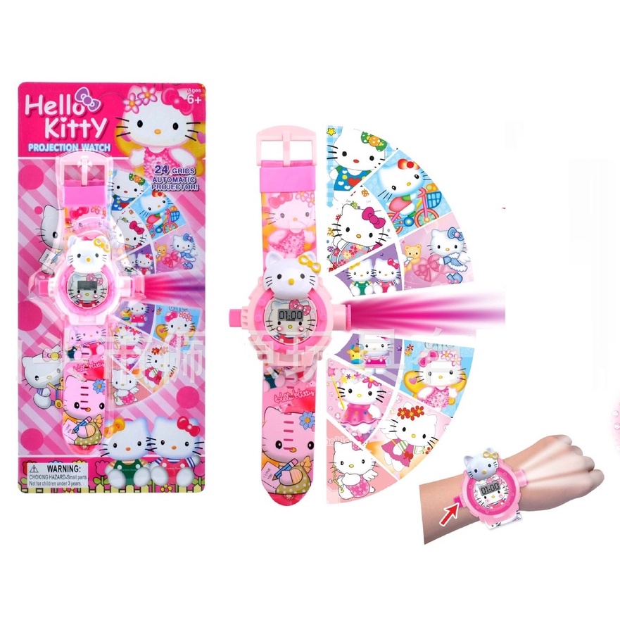 Đồng hồ chiếu hình 3D trẻ em chiếu hình cho bé 24 hình chủ đề hoạt hình