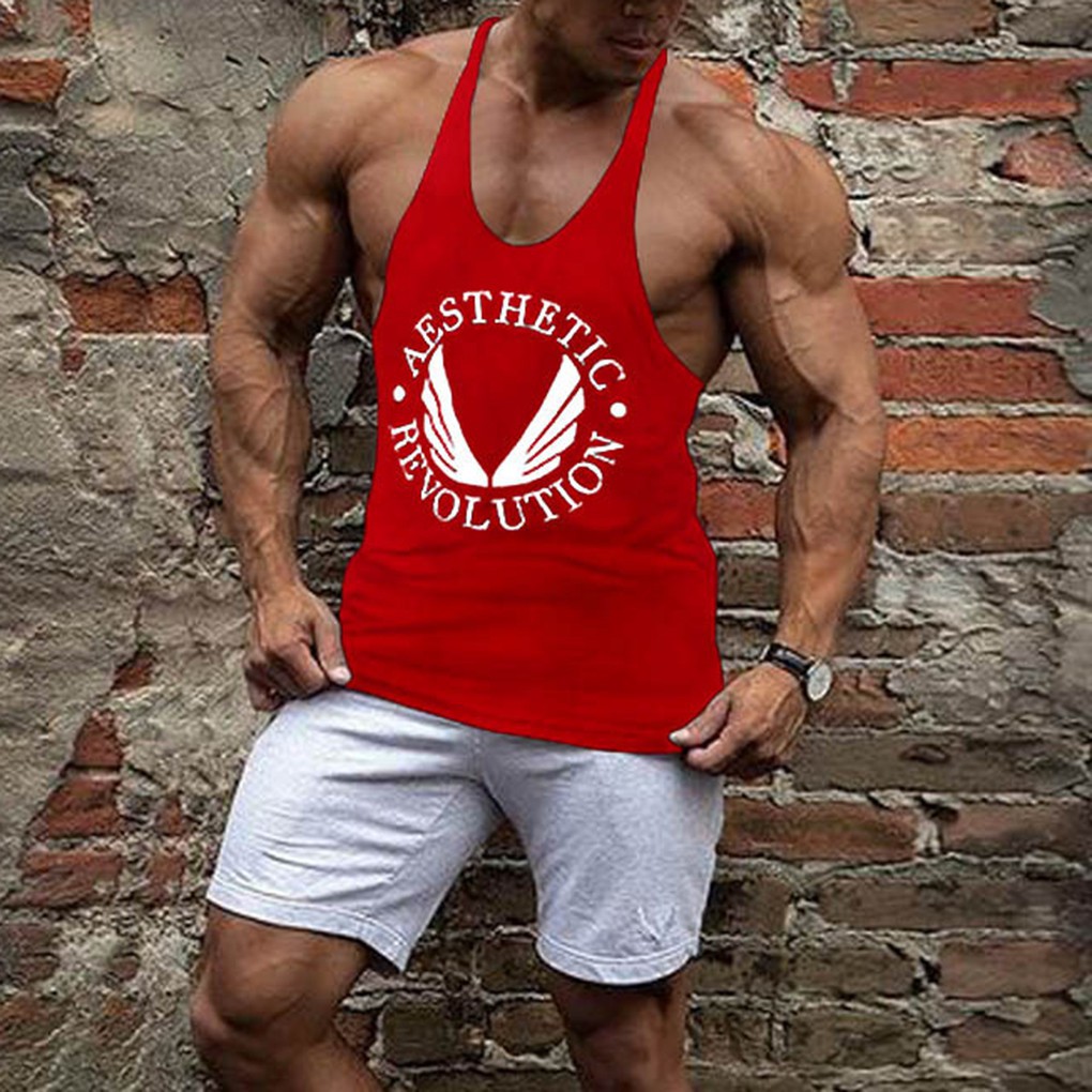 Áo ba lỗ thể hình có in "Revolution" cho nam giới | BigBuy360 - bigbuy360.vn