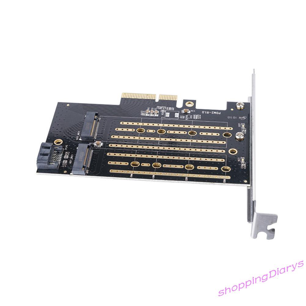 ✤Sh✤ ORICO M.2 NVME SATA to PCI-E 3.0 X4 Adapter Dual M.2 SSD PCIE Riser Cards