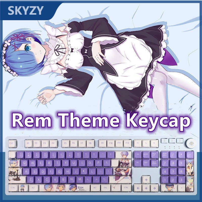 Rem Keycap XDA Hồ sơ Anime Chủ đề Keycap PBT Thuốc nhuộm Thăng hoa Bàn phím cơ Keycap 108 Phím