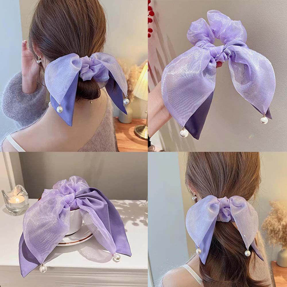 Dây Cột Tóc Co Giãn Đính Nơ Cỡ Lớn Kiểu Vintage Ngọt Ngào WMES15H