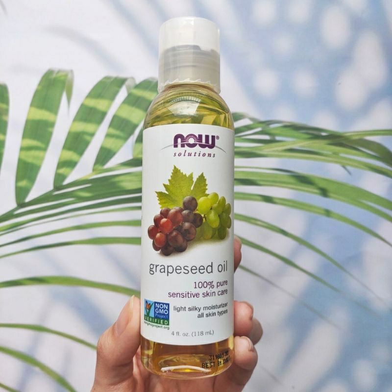 [8/2023] Dầu hạt nho Now Grapeseed Oil 100% Pure Sensitive Skin Care