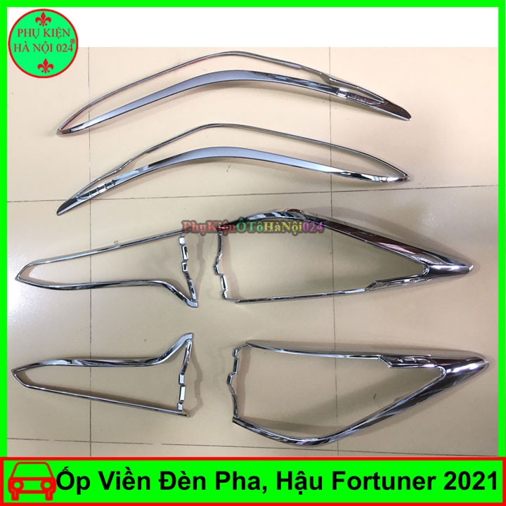 Ốp Viền Đèn Pha, Hậu Mạ Crom Cho Xe Fortuner 2021