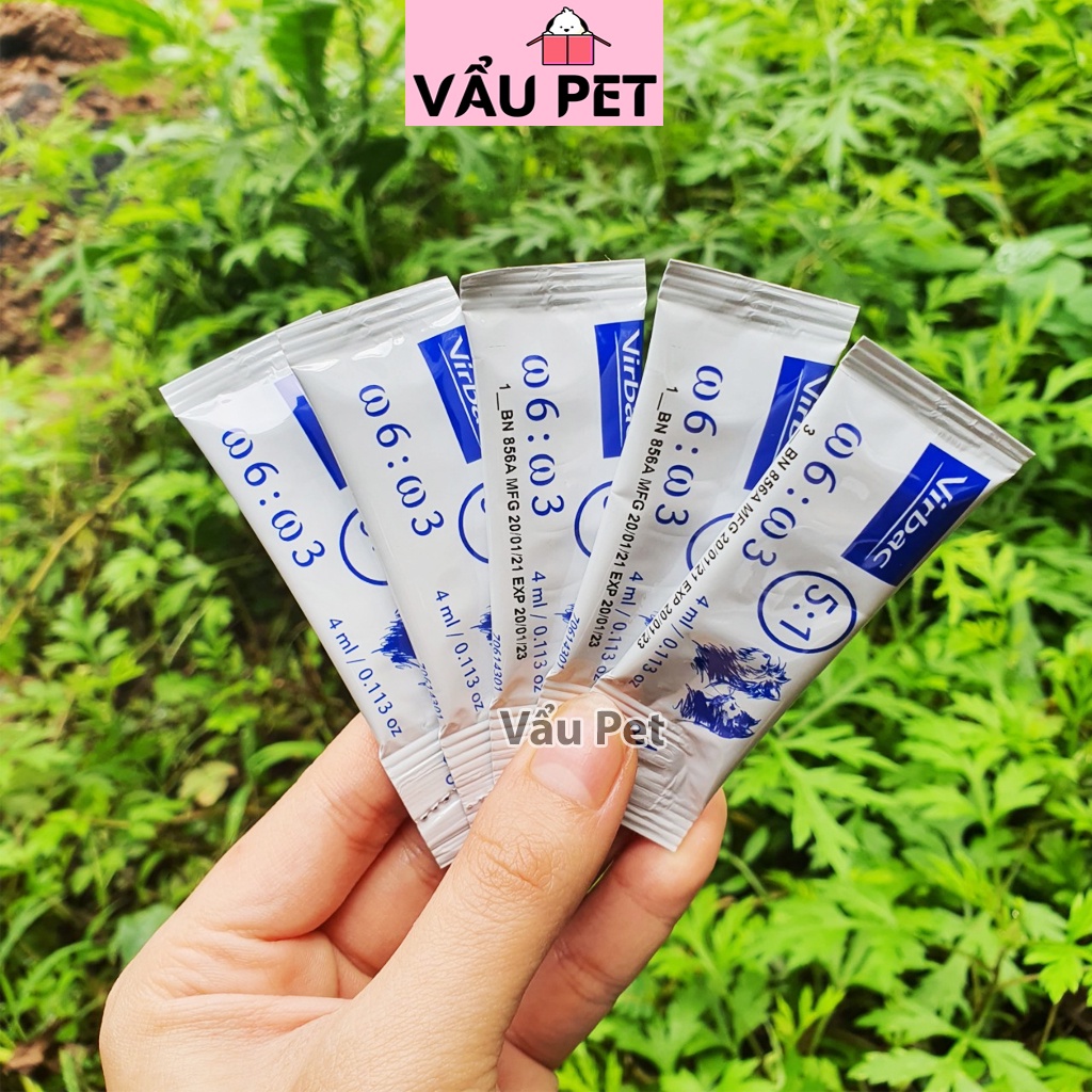 Gel Dinh Dưỡng Virbac Megaderm Giúp Mượt Lông, Da Và Giảm Ngứa Chó Mèo (Hộp 28 gói)