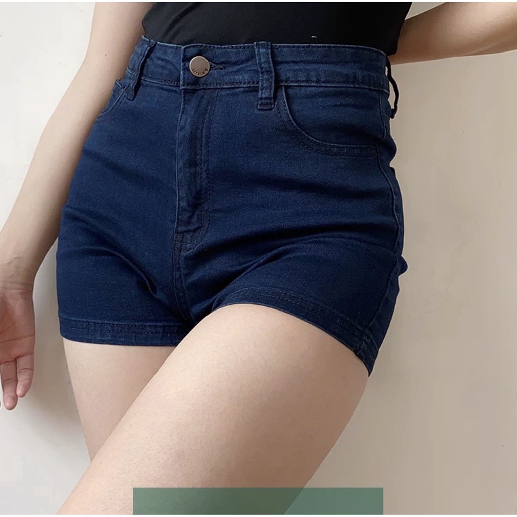 Quần Short size đại Big Size màu xanh đậm, lưng cao, co dãn mạnh