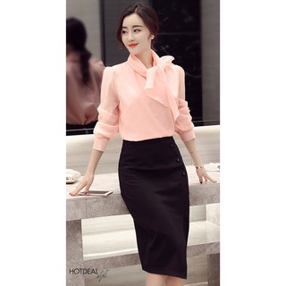 Chân váy công sở dáng bút chì 3 nút
