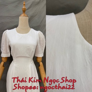 Đầm vintage cổ tròn