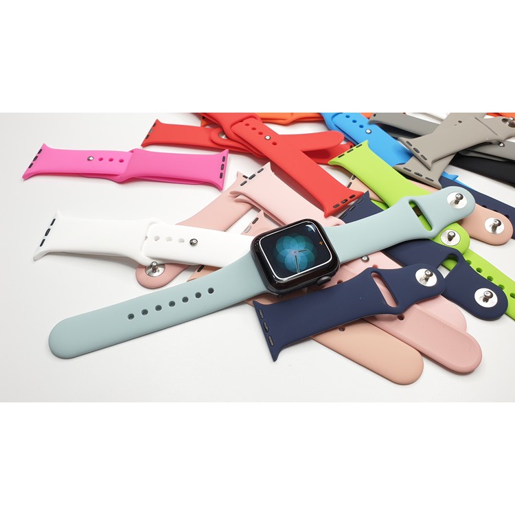 Dây cao su đồng hồ Apple Watch cho mọi seri 1/2/3/4/5/SE/6 size 38/40mm - 42/44mm màu sắc đa dạng, sang trọng, bền đẹp