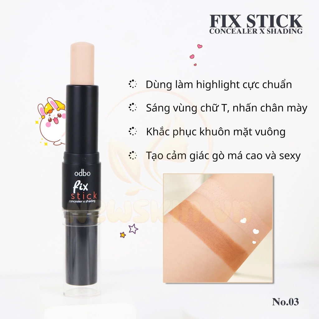 Thanh tạo khối và che khuyết điểm 2 đầu Odbo Fix Stick OD450 Thái Lan 3g