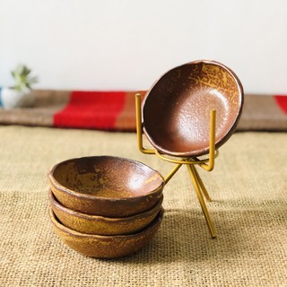 Chén gốm mộc nâu vàng nhỏ