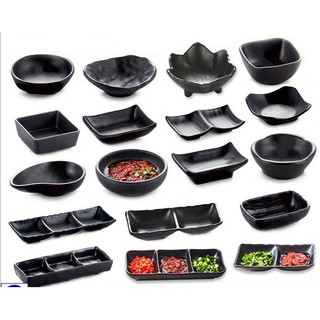 Khay Đĩa Chấm Nhỏ Đen Nhám Chén Chấm Đĩa Nhỏ Phíp Đen Nhám Melamine Cao Cấp Nhiều Kiểu Dáng Các Loại