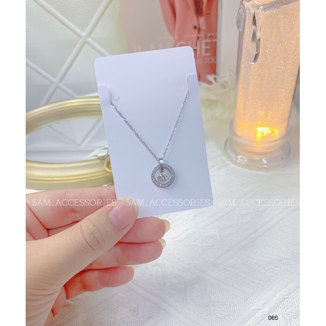 Dây chuyền titan đá tròn