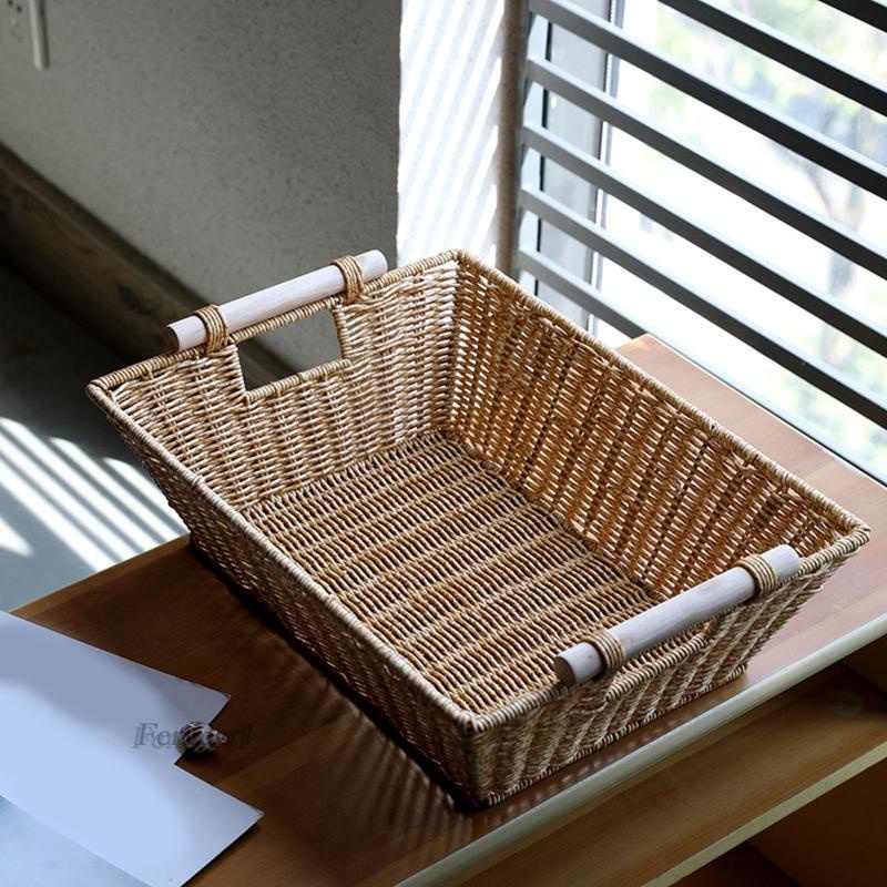 [Fenteer1] Giỏ Mây Đựng Trái Cây / Bánh Mì Trang Trí Bàn / Phòng Tắm