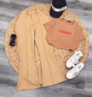 SÉT CRAZY ÁO CROPTOP QUẦN ỐNG LOE