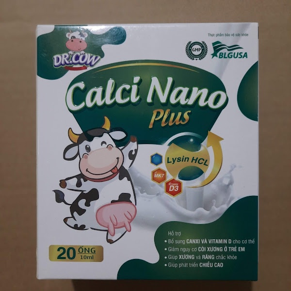 Siro Canxi cho bé bổ sung D3 K2 MK7 - DR.CROW CALCI NANO PLUS _ Hộp 20 ống
