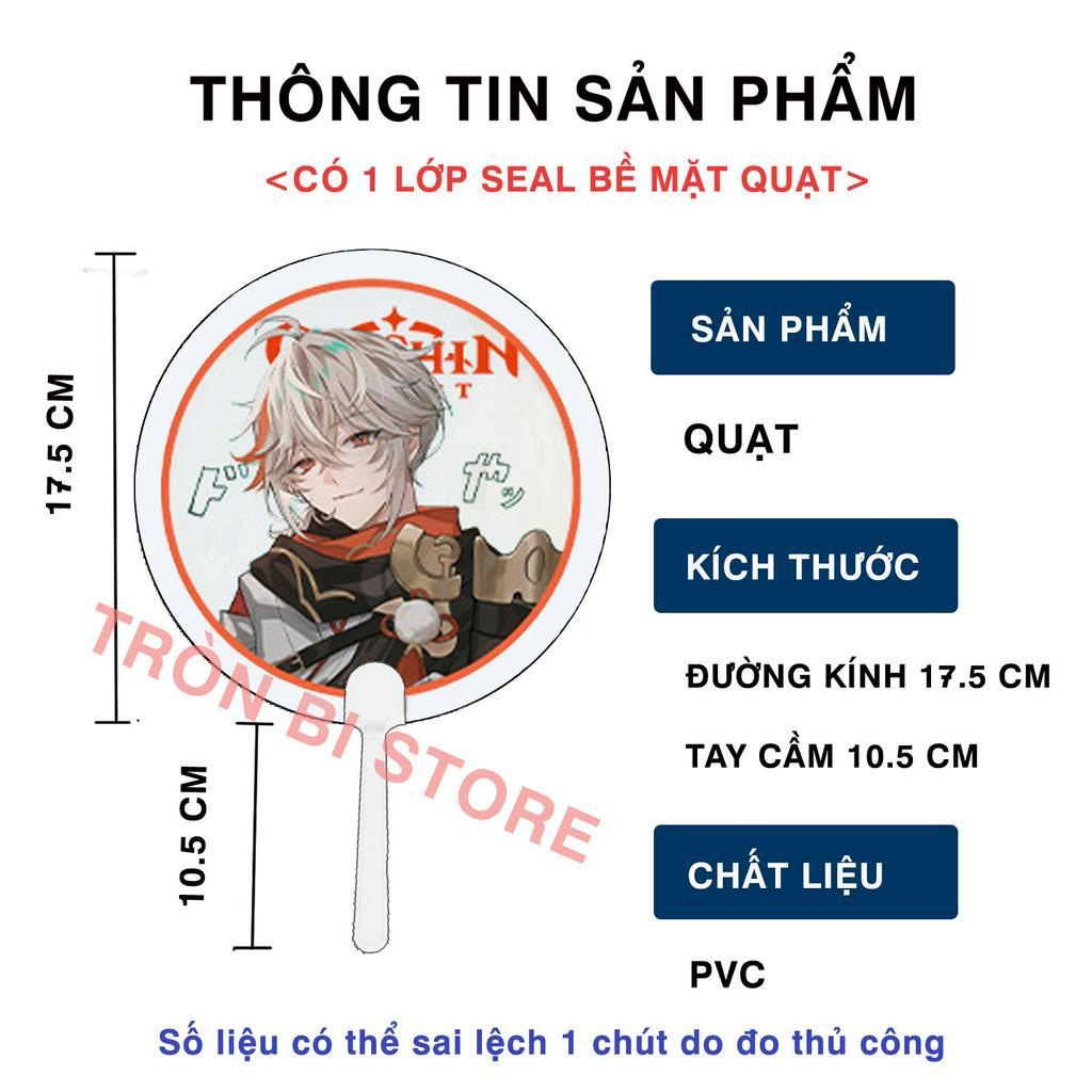 Quạt cầm tay Genshin Impact 27,5 cm Scaramouche, Zhongli, Kazuha, Xiao, Venti