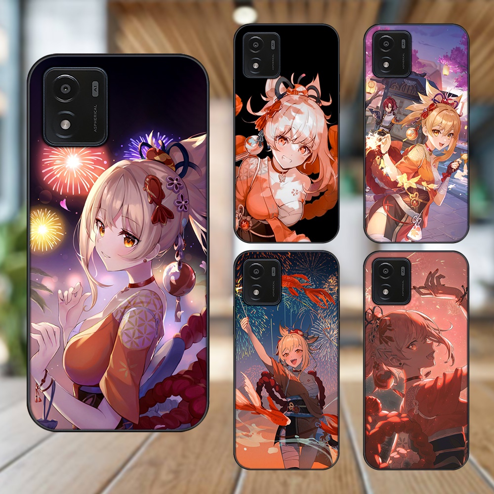 Ốp lưng Vivo Y01 viền đen in hình Yoimiya Genshin Impact