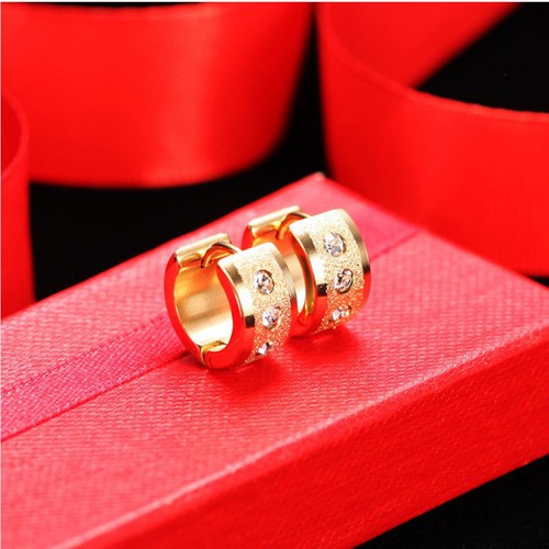 Bông Tai Khoen Tròn Bản To Titan Ko Đen TT 3442