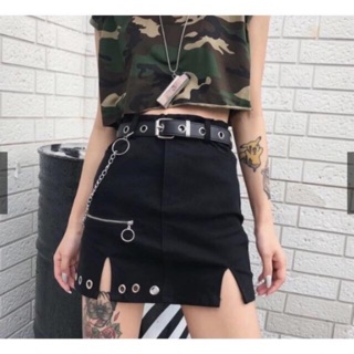 Set Chân váy+ chocker tim+dây xích chain + belt chain khoen  ulzzang