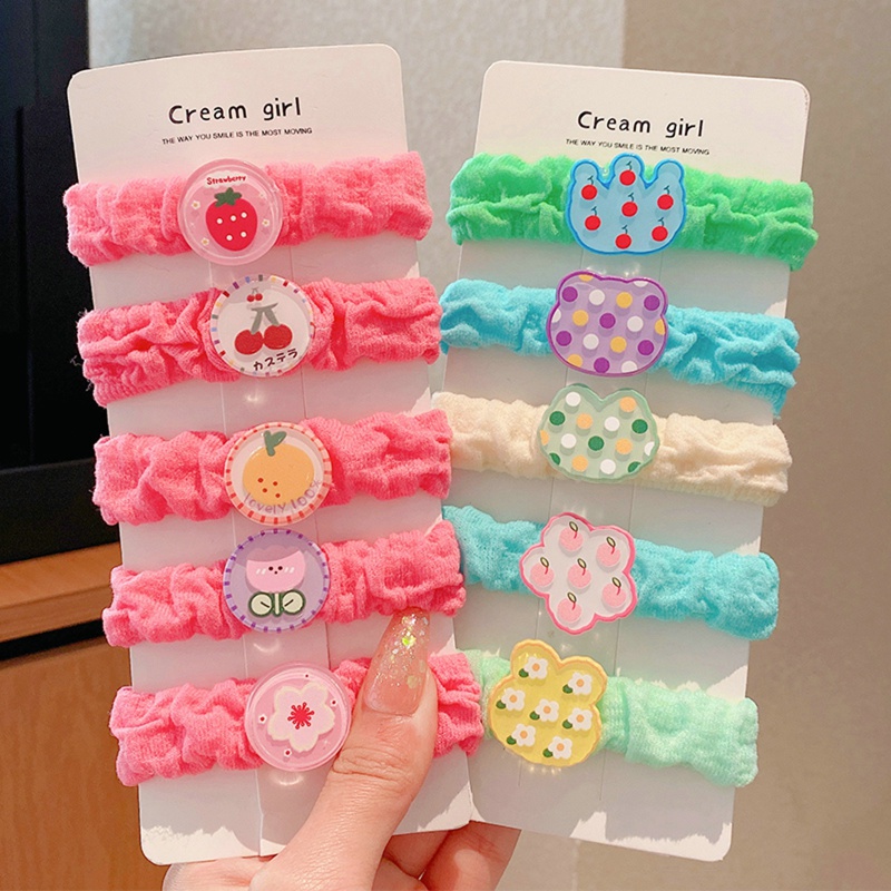 Dây Buộc Tóc Scrunchies Nhiều Màu Sắc Dễ Thương Cho Bé Gái