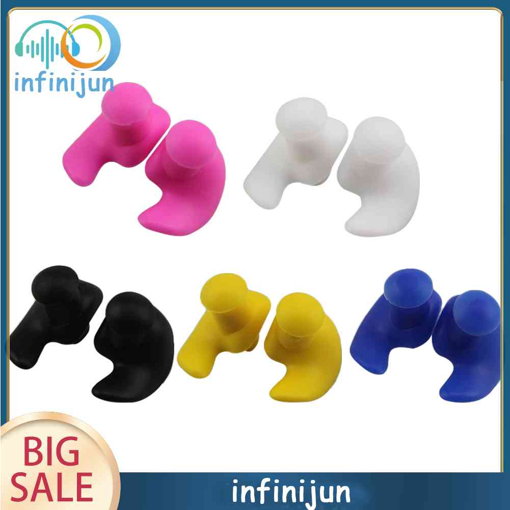 1 Cặp Nút Bịt Tai Bằng Silicone Chống Nước Dùng Khi Bơi Lội