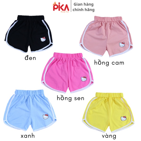 Quần short đùi  -Pika kids - chất liệu 100% cotton kiểu dáng khoẻ khoắn - cho bé gái từ 10-33kg