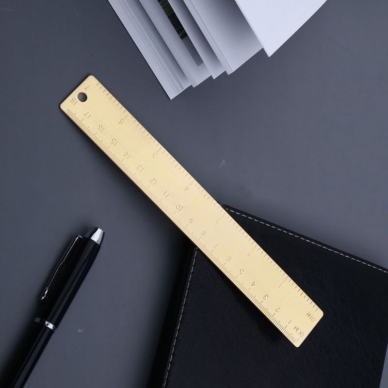 Thước Đánh Dấu Trang Sách Bằng Đồng Thau 18cm