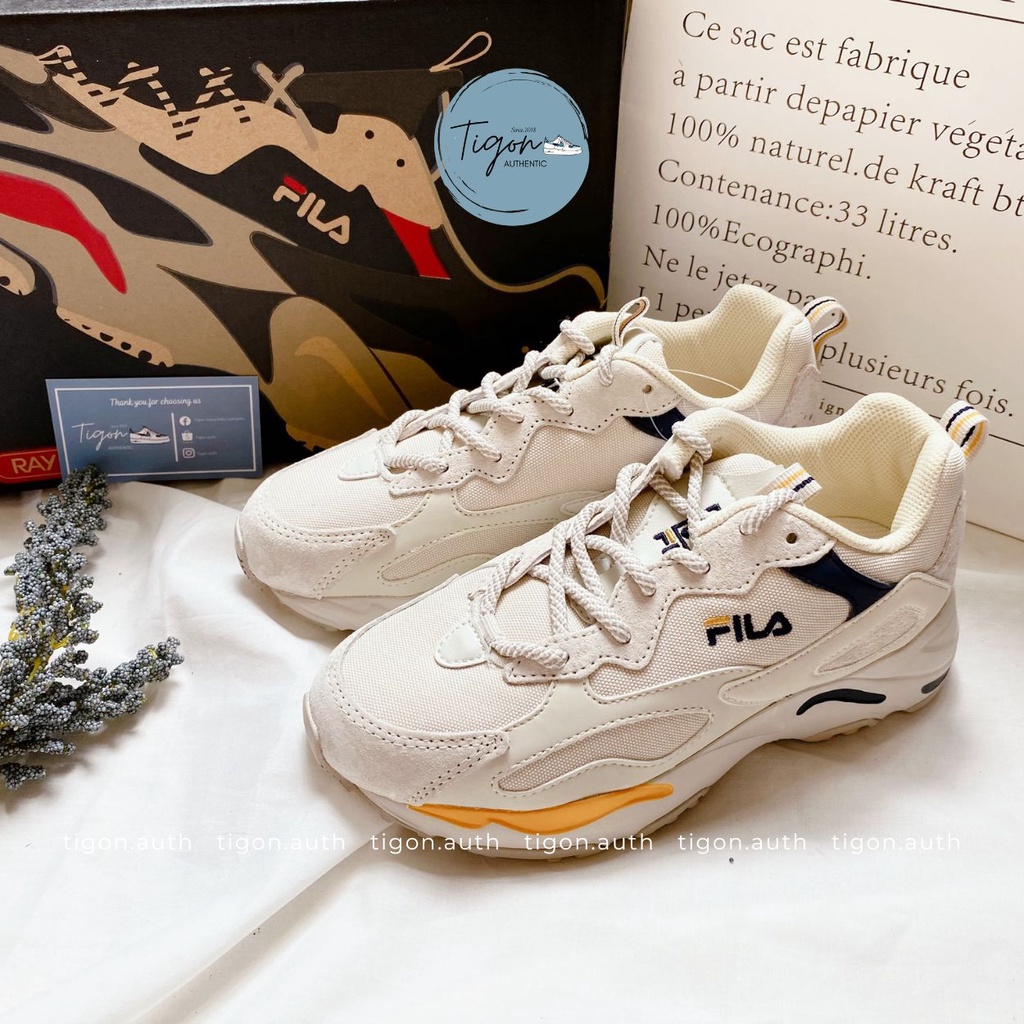 Giày thể thao chính hãng,  Giày thể thao nữ Fila Ray Tracer White Blue Yellow  Tigon.auth