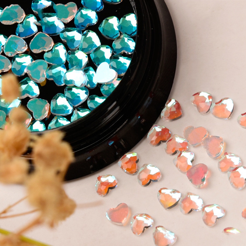 [Hàng mới về] Bộ 10 Đá giả kim cương dán trang trí móng tay thủ công hình trái tim 3D hiệu ứng cực quang lấp lánh cho nữ