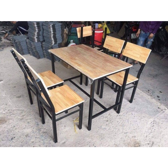 GHẾ ĐÔN VUÔNG GỖ CAO SU mặt vuông 40x40 cm