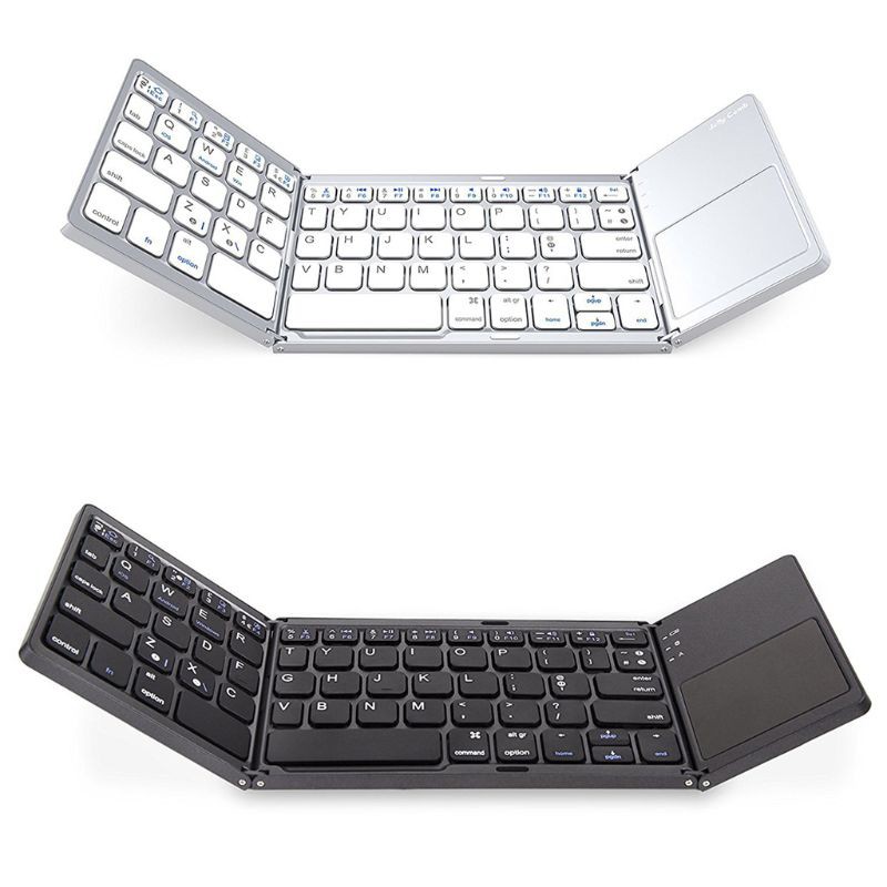 Universal Three Flipping Wireless Bluetooth Folding Mini Keyboard with Touchpad