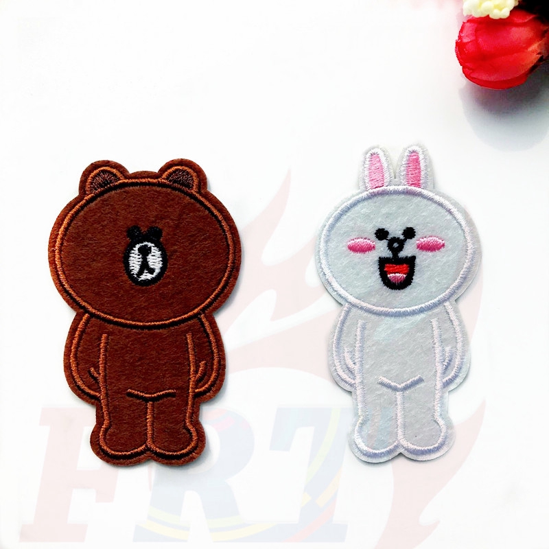 ❀ Người Yêu Thị Trấn Dòng - Màu Nâu cony Sắt Trên Miếng Vá ❀ 1 Miếng Dán Ủi Lên Quần Áo