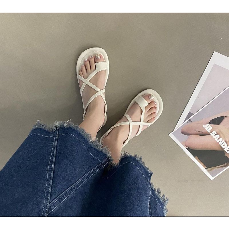 Sandal bệt bigsize xỏ ngón đan chéo size 35-43