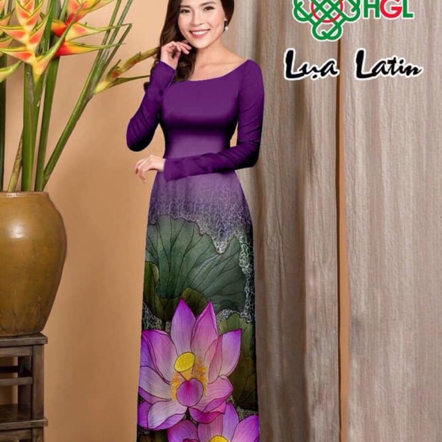 Vải áo dài lụa latin 250k/áo, 350k/bộ