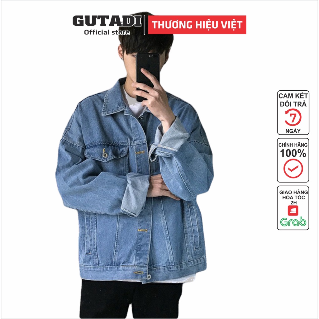 Áo Khoác Jean Nam Nữ Áo Jean 💖Bò Rin Form rộng Unisex BASIC Đen Trơn Cao Cấp loại 1 chuẩn VNXK