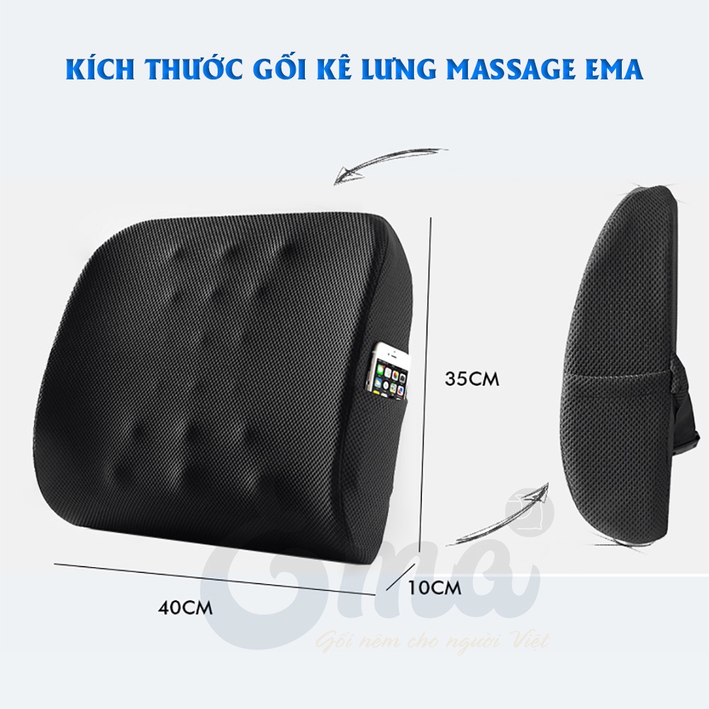 Bộ gối tựa lưng có gai massage &amp; đệm lót mông ghế văn phòng 3D Silicon SP05 EMA