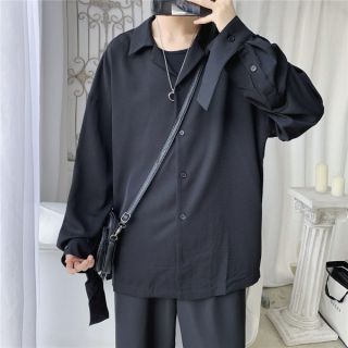 Áo sơ mi cổ vest dáng rộng