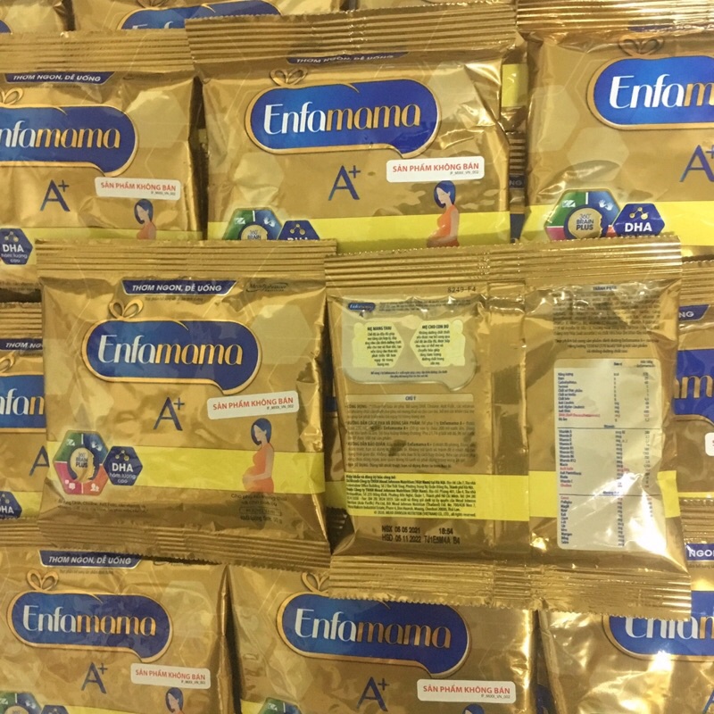 Combo 10 gói Sữa bầu Enfamama vị Vani,Chocolate gói 50gam