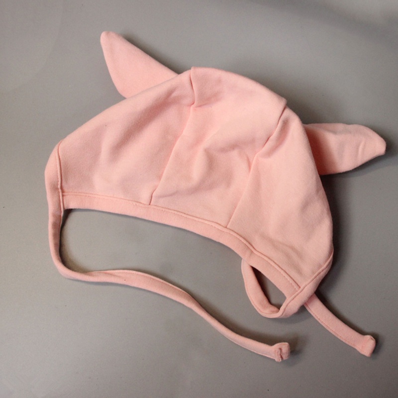Mũ Beanie Vải Cotton Hình Chú Heo Hồng Dễ Thương Dùng Làm Đạo Cụ Chụp Ảnh Cho Bé 0-2 Tuổi
