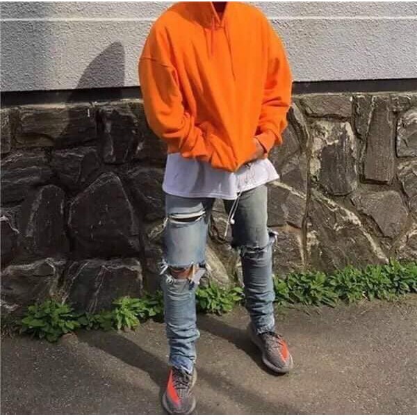 Hoddie nỉ bông cam tươi unisex - Khoác nỉ chui đầu cam cháy có nón ( Ảnh thật + Video ) | BigBuy360 - bigbuy360.vn