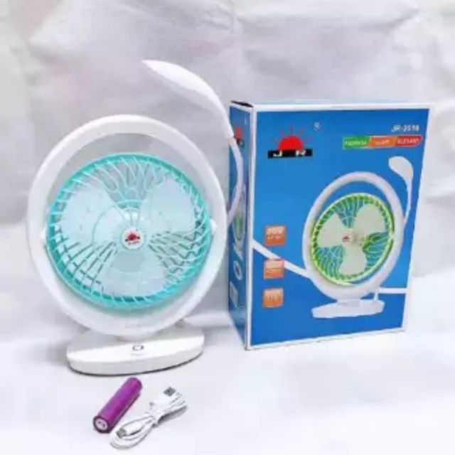 Quạt Sạc Tích Điện Kiêm Đèn - HCM giao nhanh 19 phút.