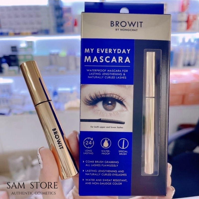 Mascara chuốt mi Browit Nongchat Thái Lan làm dài và dày mi cong suốt 24h