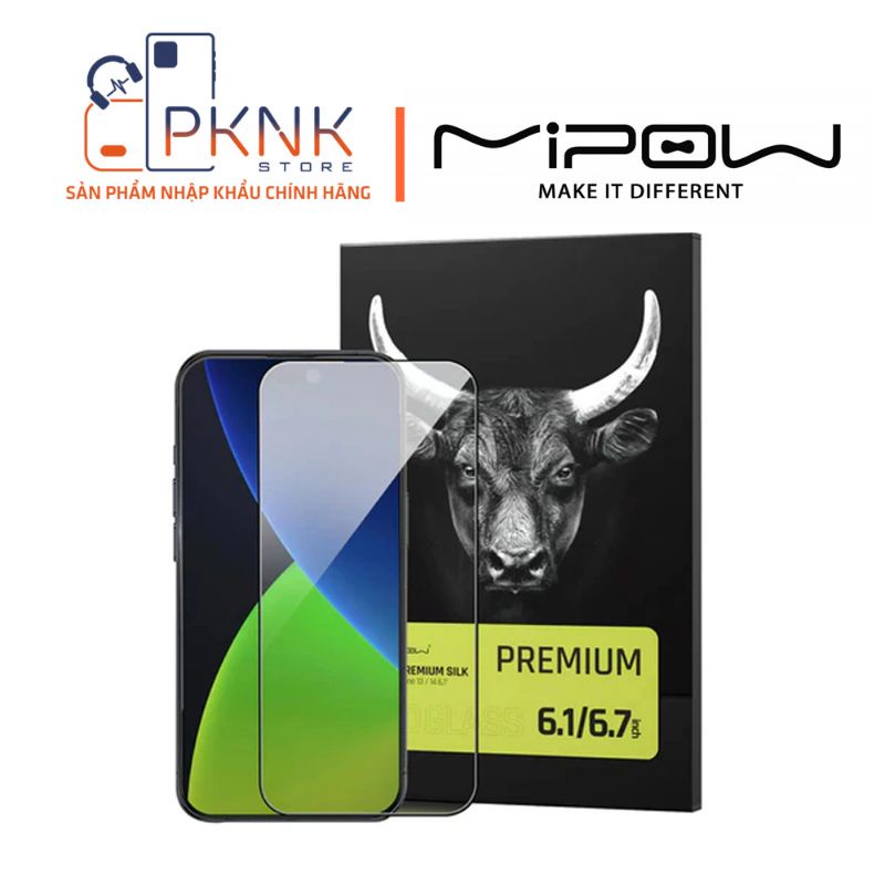 Dán Cường Lực MIPOW KINGBULL PREMIUM SILK HD 14 Promax 14 Plus 14 Pro 14 13 13 Pro 13 Promax 12 Mini 12 12 Pro 12 Promax