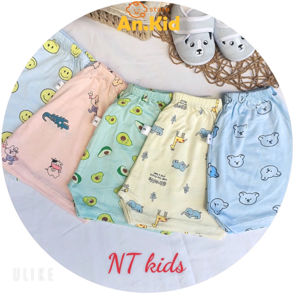 Quần Thun Bé Trai, Bé Gái Chất Cotton Thun Mềm Mát Hoạ Tiết Nhí, Quần Chục Cho Bé Mặc Nhà - AN.KID