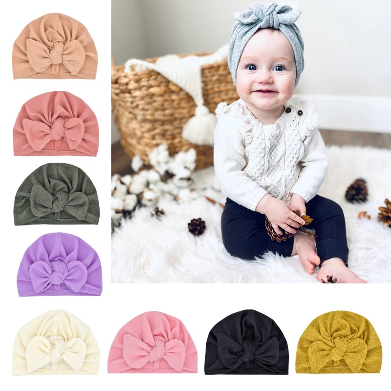 Mũ turban vải cotton mềm kiểu thắt nút phong cách Ấn Độ cho bé