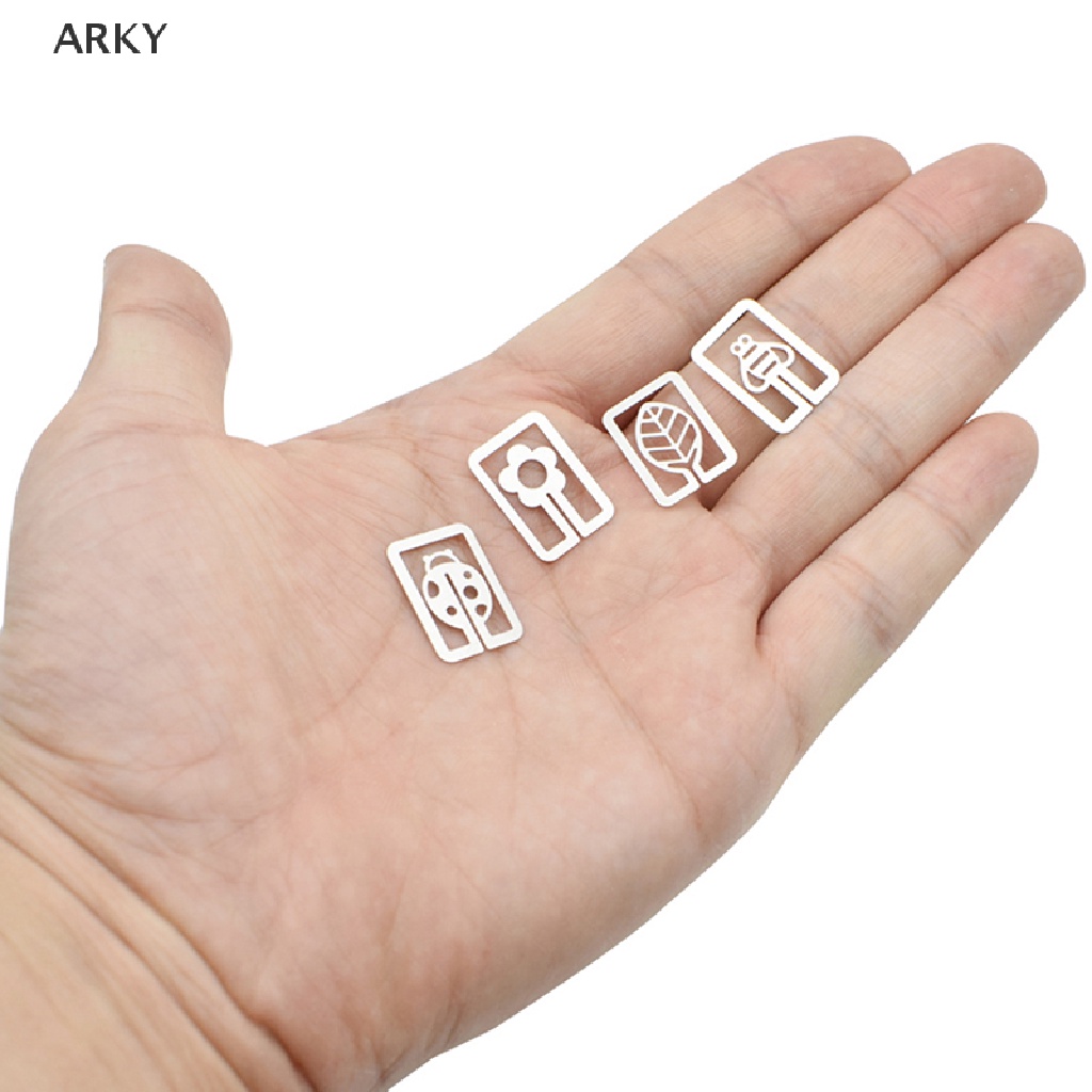 Set 20 Kẹp Đánh Dấu Trang Sách Bằng Kim Loại Mạ Bạc Họa Tiết Hoạt Hình