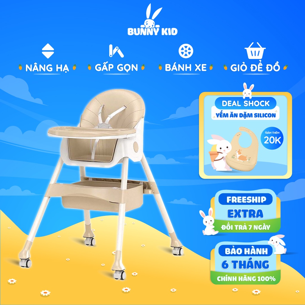 Ghế Ăn Dặm Cho Bé Belly Baby Dễ Dàng Thu Gọn Và Thay Đổi Chiều Cao - Full Phụ Kiện